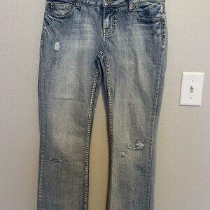 American Eagle Outfitters Distressed Hipster Straight Leg Jeans Size 4 Regular